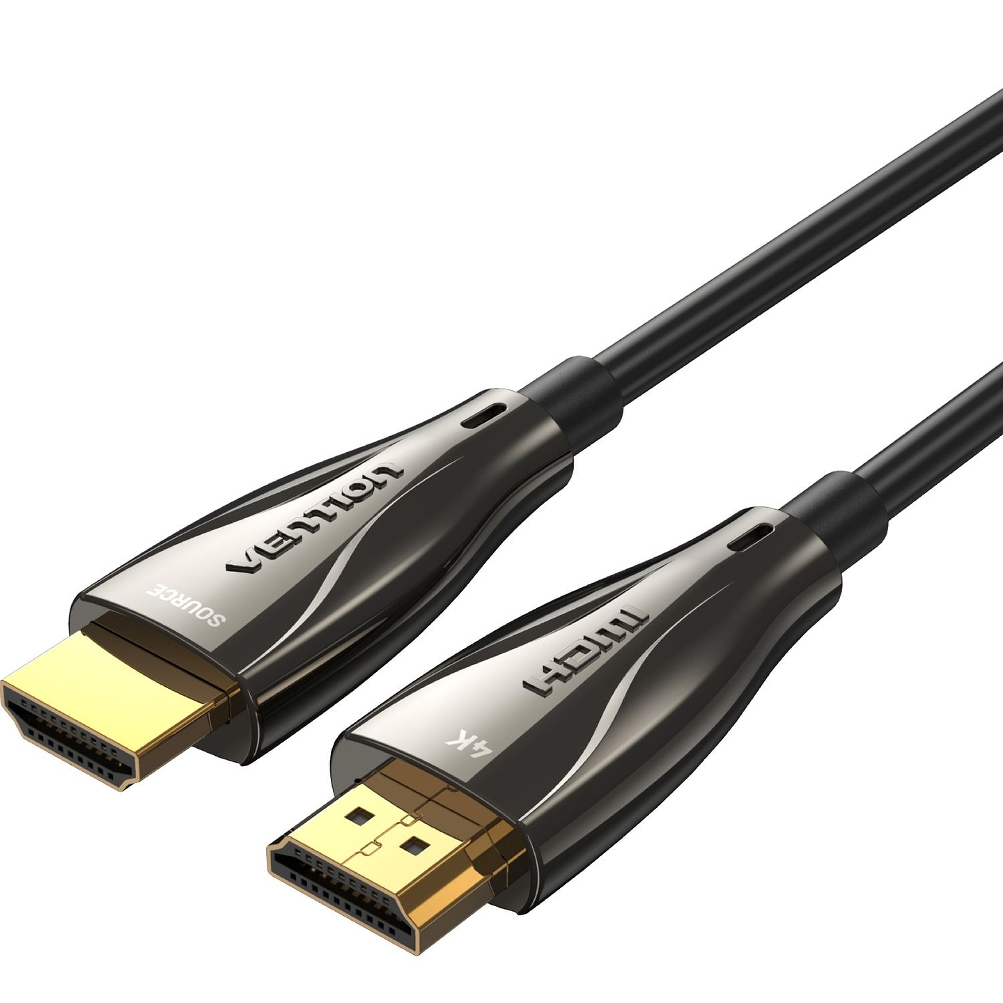 Кабель HDMI Vention HDMI M - M, 50.0 м, V2.0, Optical 4K 60Гц Black Zinc Alloy (ALSBX)