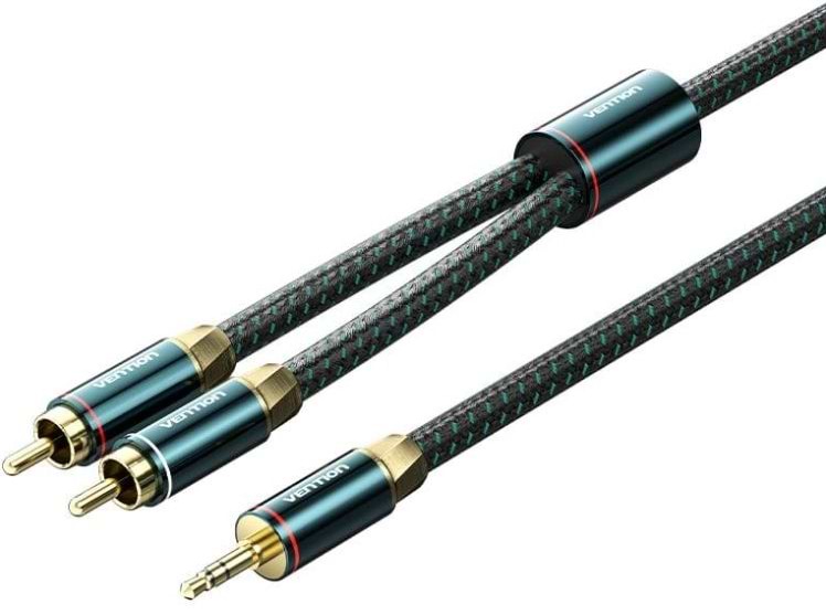 Кабель RCA Vention AUX Audio HiFi TRS 3.5мм - RCAx2 M/M 5 м Green (BCSGJ)