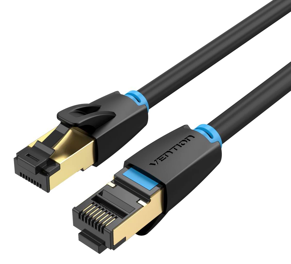 Кабель патч-корд Vention CAT 8 SFTP Ethernet, 1 m Black (IKABF) - Фото 1