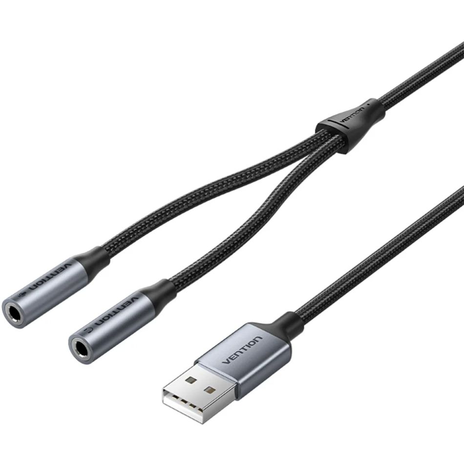 Звуковая карта Vention USB AUX jack 2*TRS (Mic+Ear) 0.25 м (CVHHC)