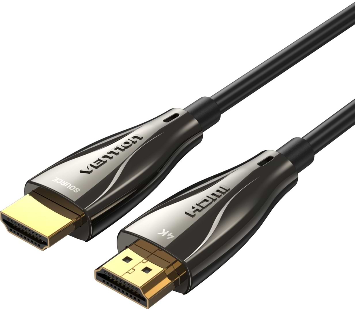 Кабель HDMI Vention HDMI M - M, 80.0м, V2.0, Optical 4K 60Гц Black Zinc Alloy (ALSBAF)