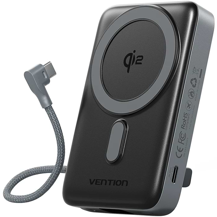 Батарея мобільна Vention Magnetic Wireless 10000mAh 35W PD USB-C In/Out (FKHH0)