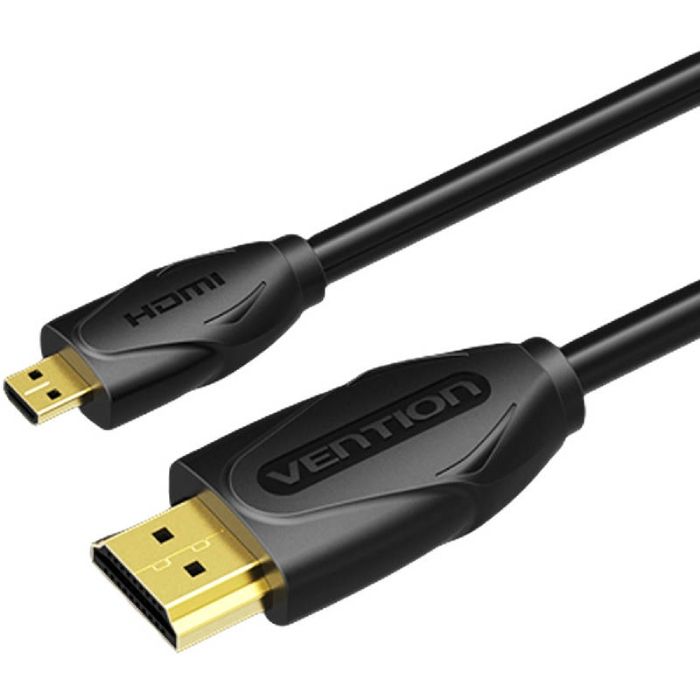 Кабель HDMI Vention HDMI M - Micro M, 2.0 м, V2.0 4K 60Гц 18Gbps HDR Dolby PVC (VAA-D03-B200)