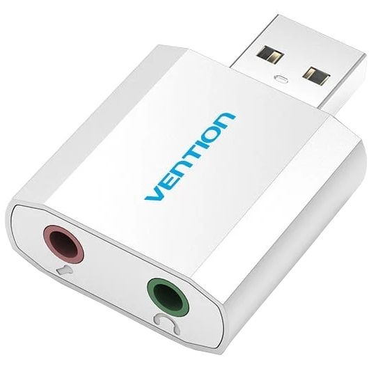 Звуковая карта Vention USB AUX jack, 2*TRS (Mic + Ear), Aluminum alloy (VAB-S13)