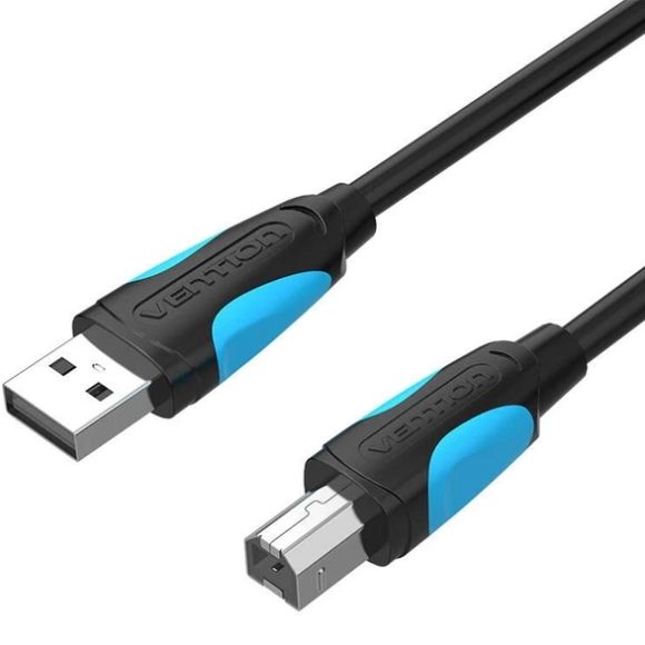 Кабель USB type A - USB type B Vention USB 2.0 AM-BM, 1.5 м, PVC, black (VAS-A16-B150)