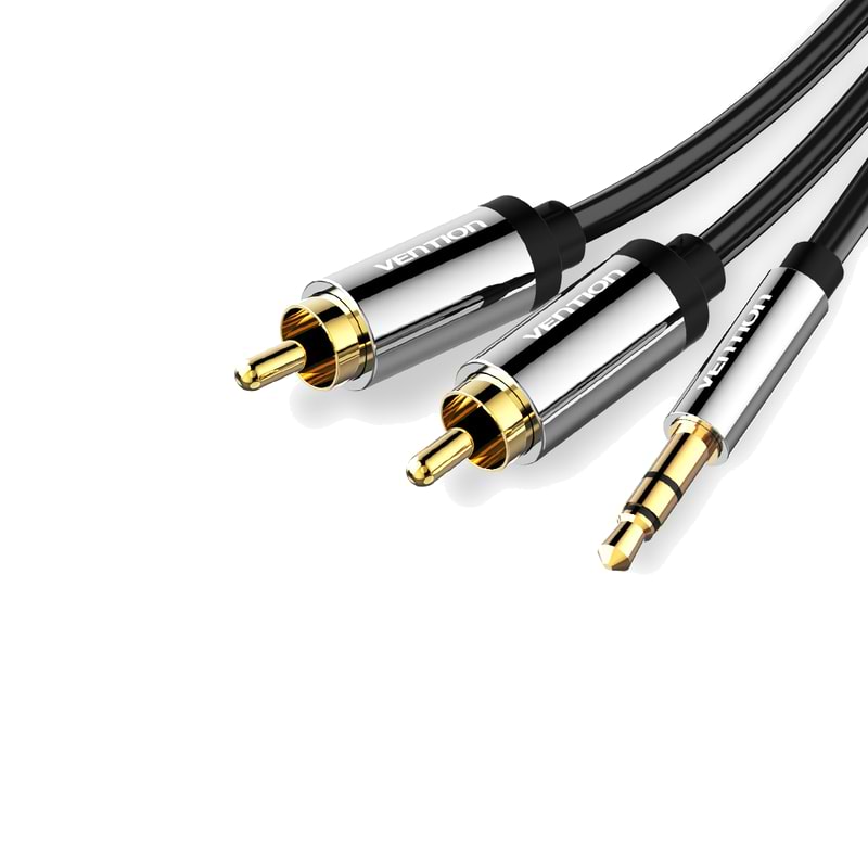 Кабель 3.5 мм - RCA Vention AUX 3.5 mm M - 2xRCA M 2 m Black (BCFBH)