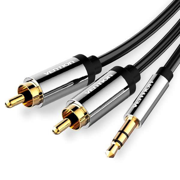 Кабель 3.5 мм - RCA Vention AUX 3.5 mm M - 2xRCA M 5 m Black (BCFBJ)