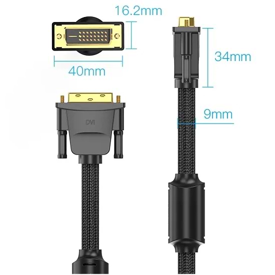 Фото - Кабель Vention DVI-D 24M - 24M, 8.0 м, 2K 60Hz (EAEBK)