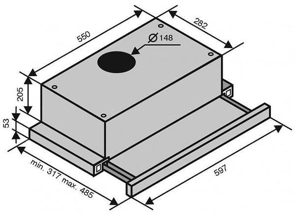 Фото - Вытяжка встраиваемая Ventolux GARDA 60 BG (1000) LED
