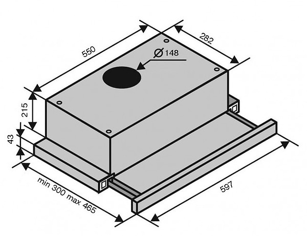 Фото - Вытяжка встраиваемая Ventolux GARDA 60 INOX (1000) LED