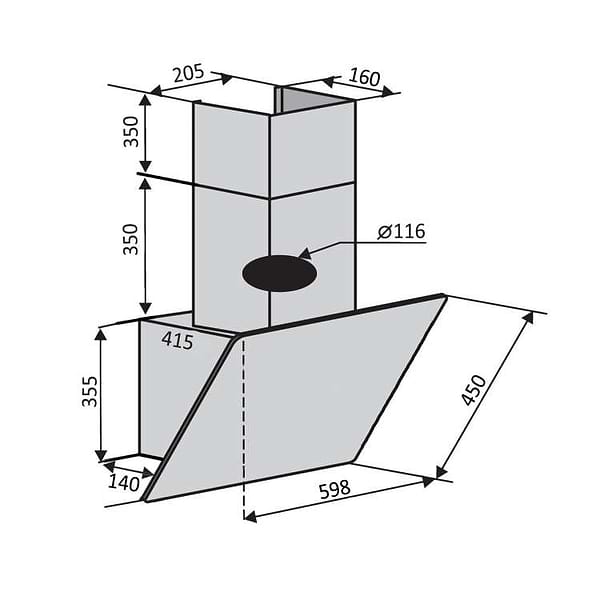 Фото - Витяжка декоративна Ventolux MODENA 60 BG/X (650) PB