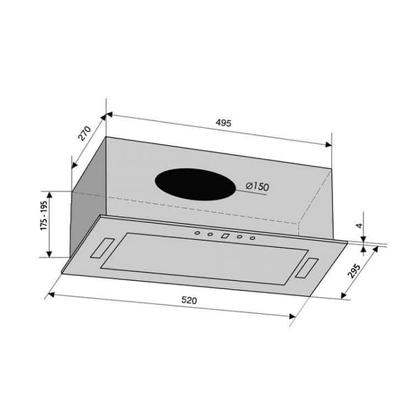 Фото - Витяжка вбудована Ventolux PUNTO 52 WG (950) PB