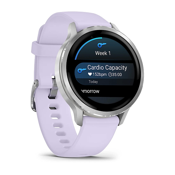 Фото - Смарт-часы Garmin Venu 4 (41mm), Gray w/ Silver + Periwinkle (010-03013-01)