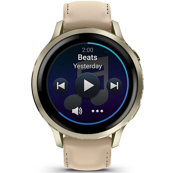 Фото - Смарт-часы Garmin Venu 4 (41mm), Beige w/ Lunar Gold + Leather (010-03013-03)
