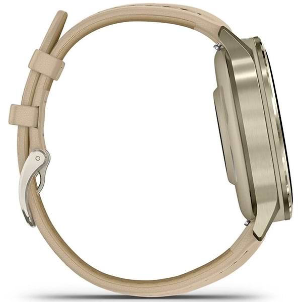 Фото - Смарт-часы Garmin Venu 4 (41mm), Beige w/ Lunar Gold + Leather (010-03013-03)