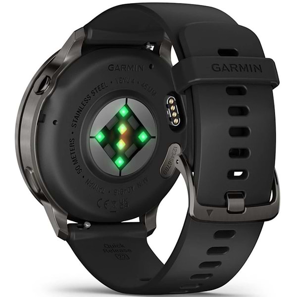 Фото - Смарт-годинник Garmin Venu 4 (45mm), Black w/ Slate + Black (010-03014-00)