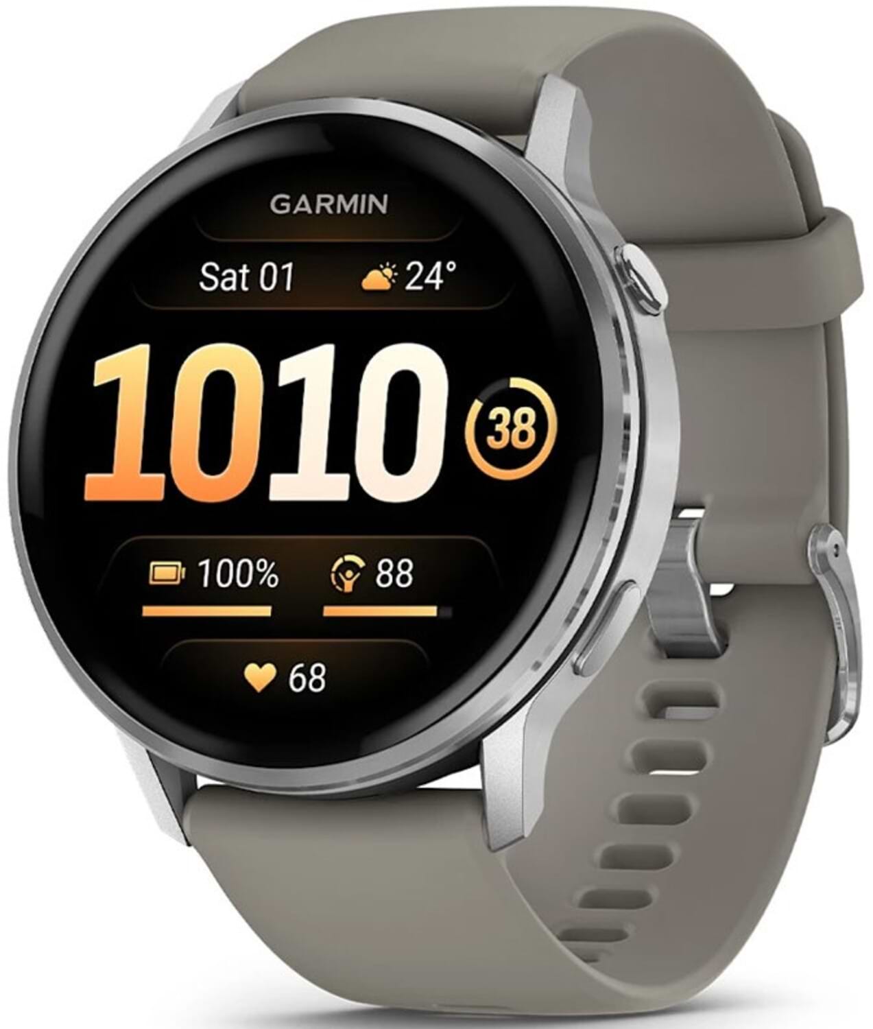 Смарт-часы Garmin Venu 4 (45mm), Black w/ Silver + Gray (010-03014-01) - Фото 1