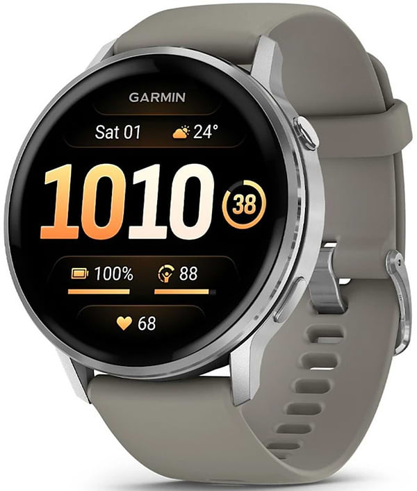 Фото - Смарт-годинник Garmin Venu 4 (45mm), Black w/ Silver + Gray (010-03014-01)