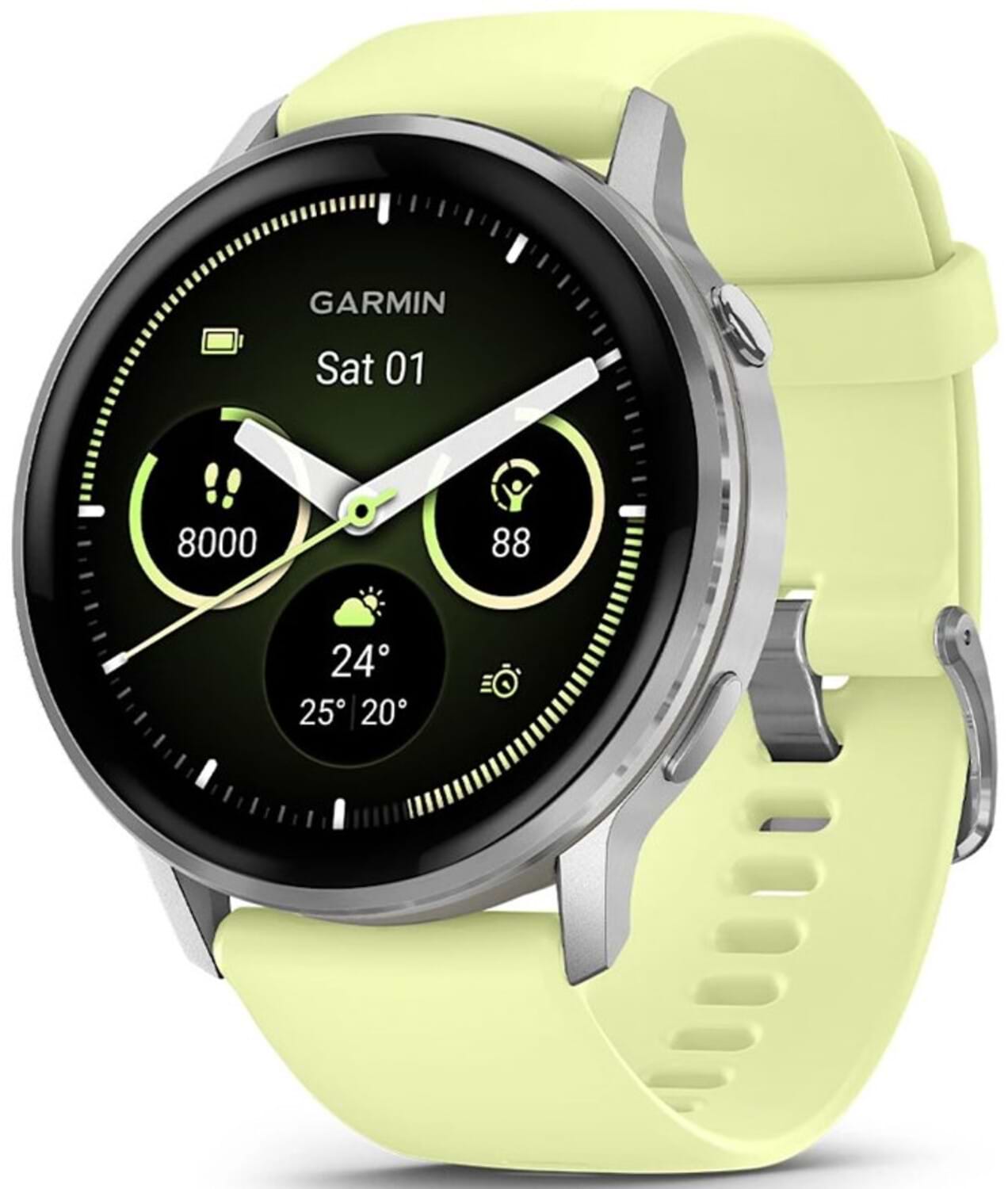 Смарт-часы Garmin Venu 4 (45mm), Gray w/ Silver + Citron (010-03014-02) - Фото 1