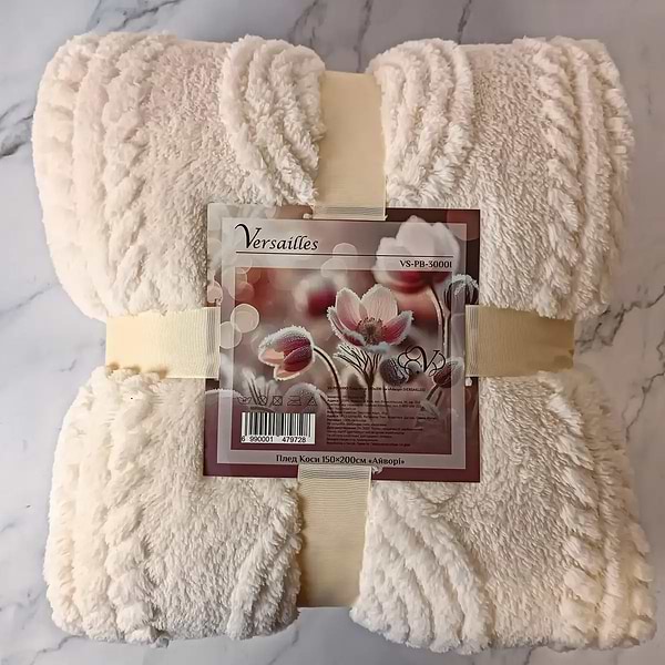 Фото - Плед євро Versailles 200х220 см Айворі (VS-PB-4400I)