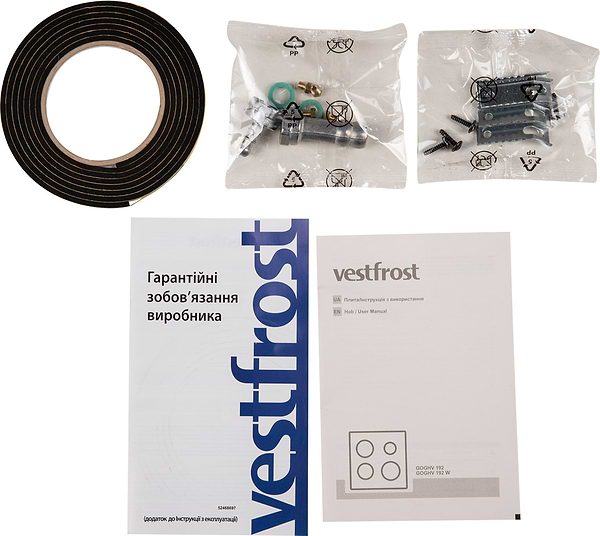 Фото - Уценка - Духовой шкаф + варочная панель газовая Vestfrost OBG869TDT + GOGHV192