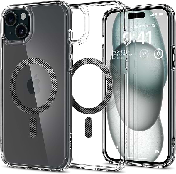 Фото - Чехол для смартфона Spigen for Apple iPhone 15 Plus Ultra Hybrid MagFit, Carbon Fiber (ACS06663)