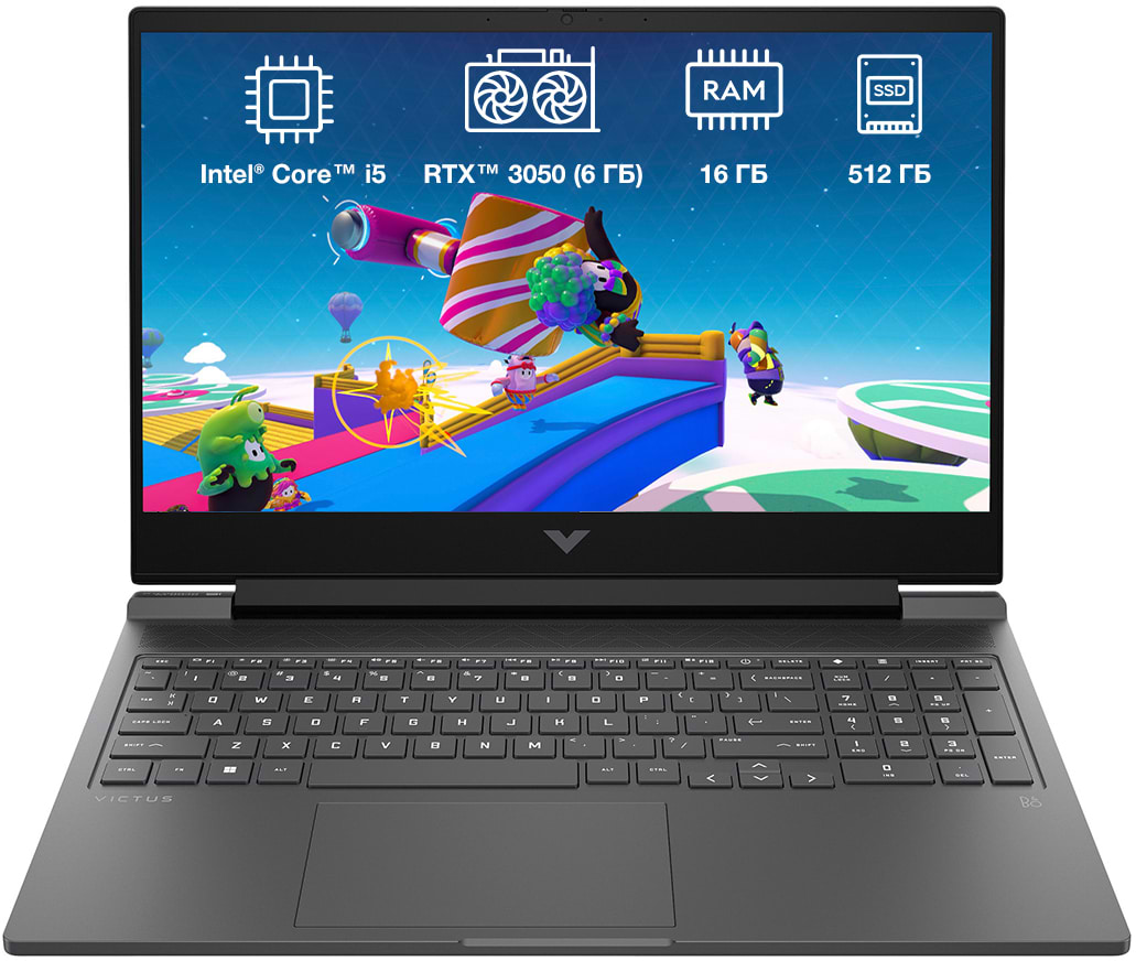 Ноутбук игровой HP Victus 16-r0018ua (BF1L8EA) Mica Silver - Фото 1