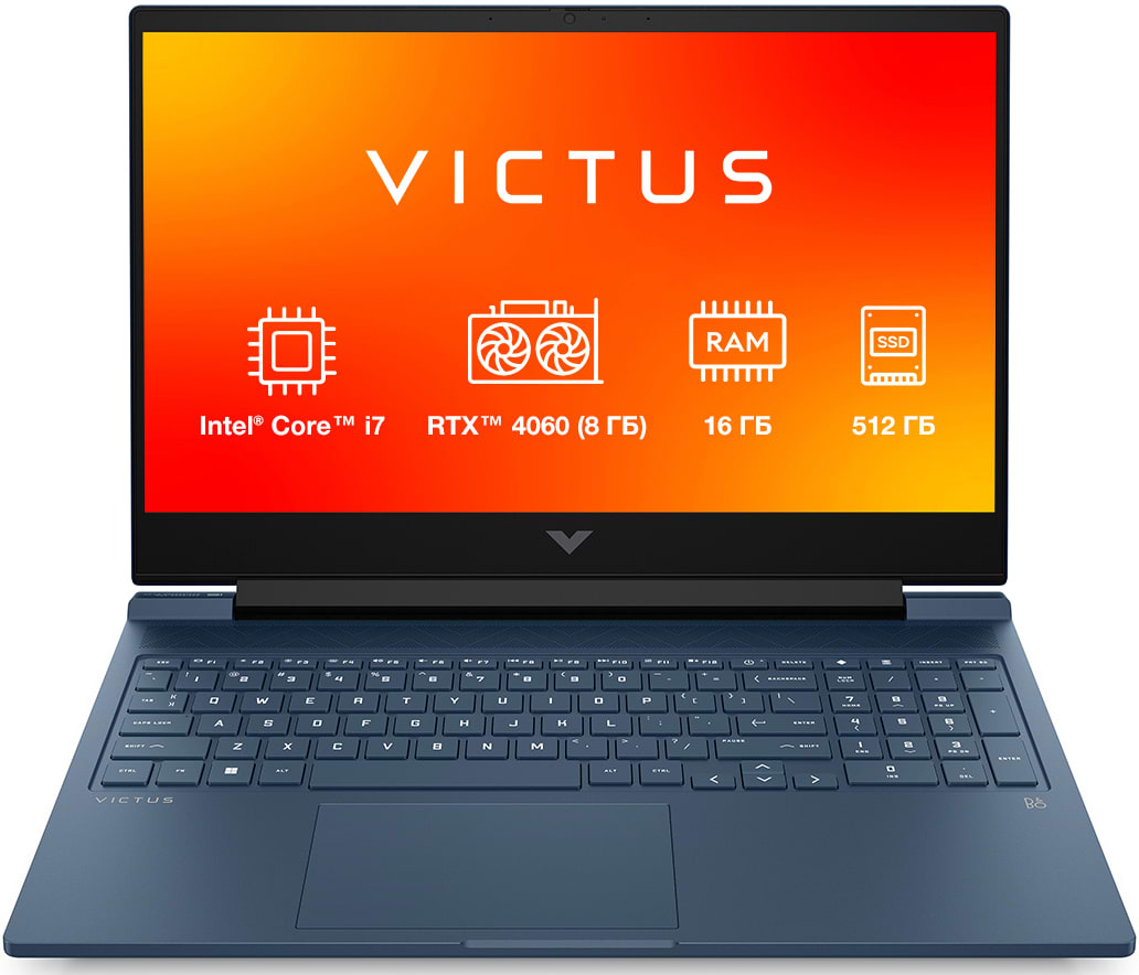 Ноутбук игровой HP Victus 15-fa2004ua (BF1N4EA) Performance Blue - Фото 1