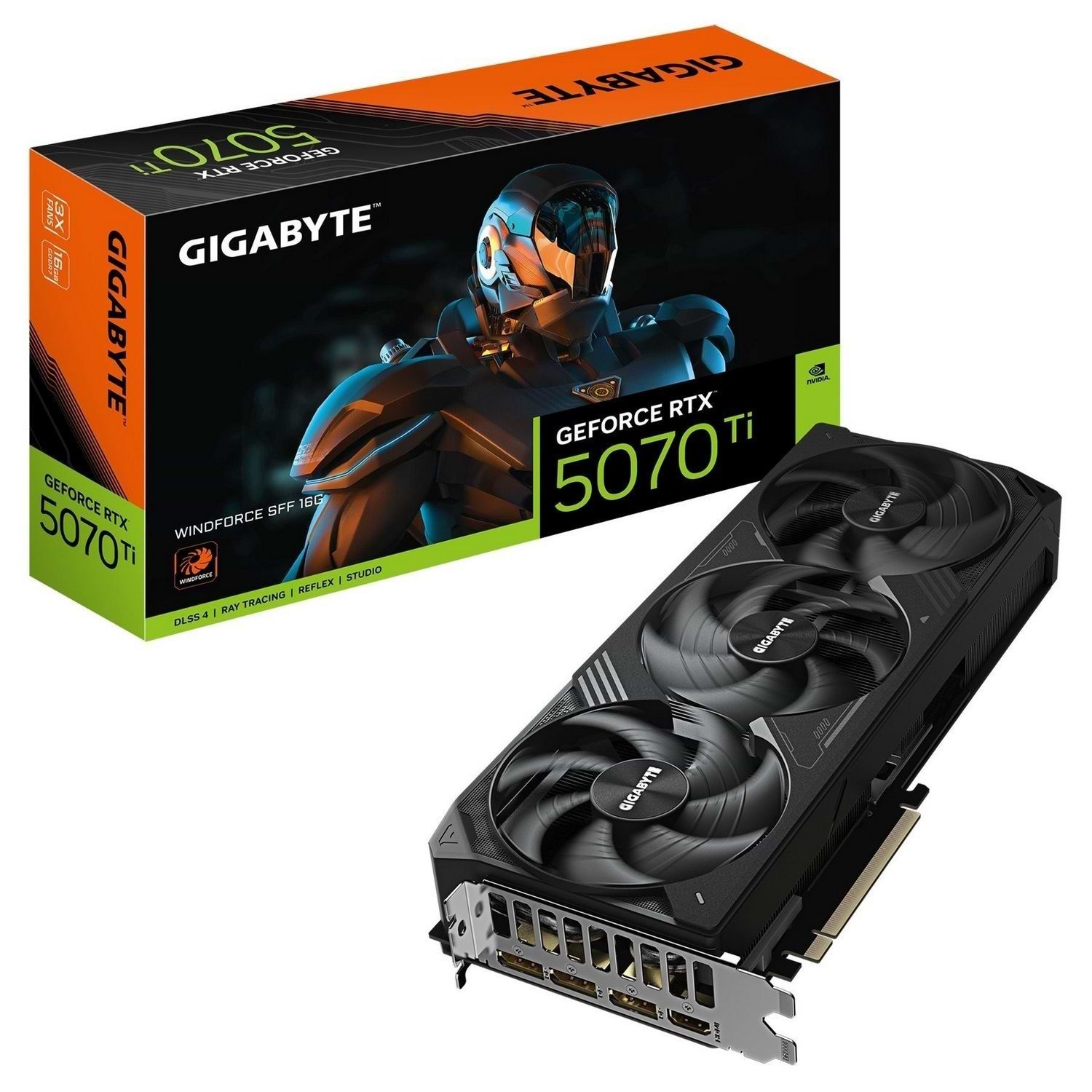 Відеокарта Gigabyte GeForce RTX 5070 Ti WINDFORCE SFF 16G (GV-N507TWF3-16GD)