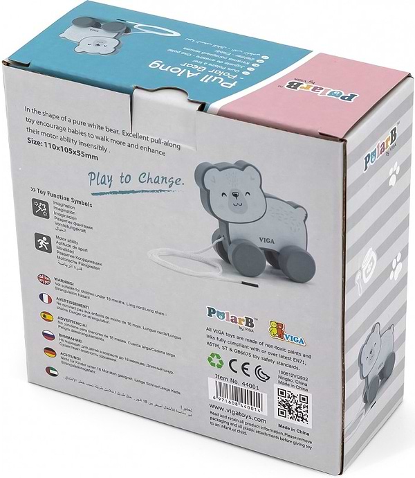 Фото - Каталка PolarB Білий ведмедик (44001)