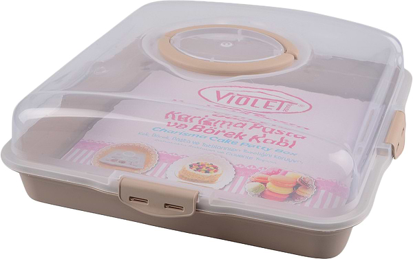 Фото - Ємність для зберігання торта VIOLET HOUSE 0036 Каризма Cappucino квадратная з/к Фото - Ємність для зберігання торта VIOLET HOUSE 0036 Каризма Cappucino квадратная з/к