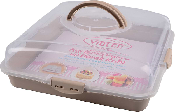 Фото - Ємність для зберігання торта VIOLET HOUSE 0036 Каризма Cappucino квадратная з/к