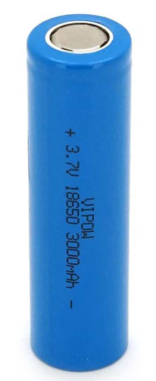 Аккумулятор тип 18650 Vipow 18650 Li-Ion ICR18650 FlatTop, 3000mAh, 3.7V, Blue (ICR18650-3000mAhFT)