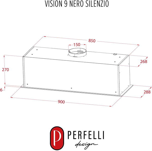 Фото - Вытяжка встраиваемая Perfelli DESIGN VISION 9 NERO SILENZIO