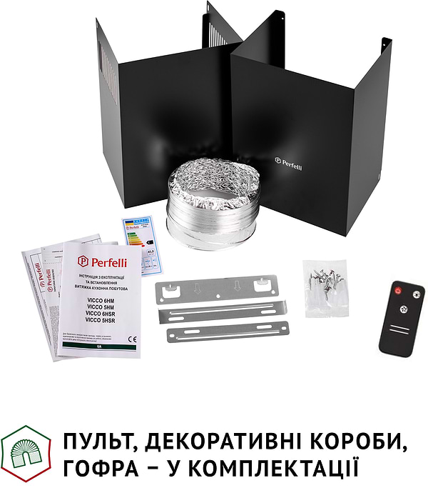 Фото - Вытяжка декоративная Perfelli VICCO 5HSR NERO