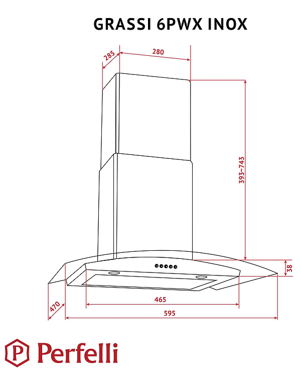 Фото - Вытяжка декоративная Perfelli GRASSI 6PWX INOX