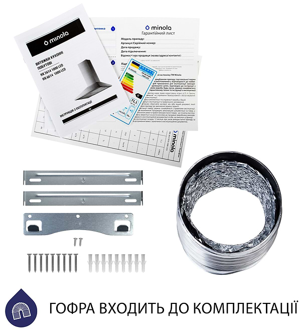 Фото - Витяжка декоративна Minola HK 6614 BL 1000 LED