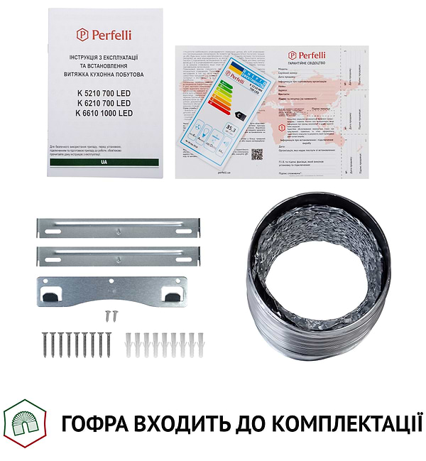 Фото - Витяжка декоративна Perfelli K 6610 BL 1000 LED
