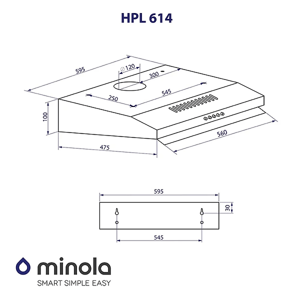 Фото - Вытяжка традиционная Minola HPL 614 BL