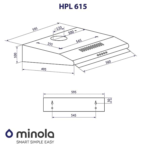 Фото - Вытяжка традиционная Minola HPL 615 WH