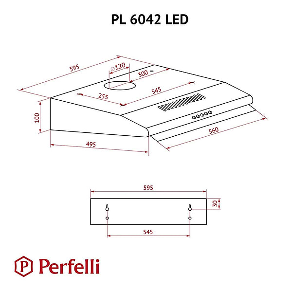 Фото - Вытяжка традиционная Perfelli PL 6042 W LED