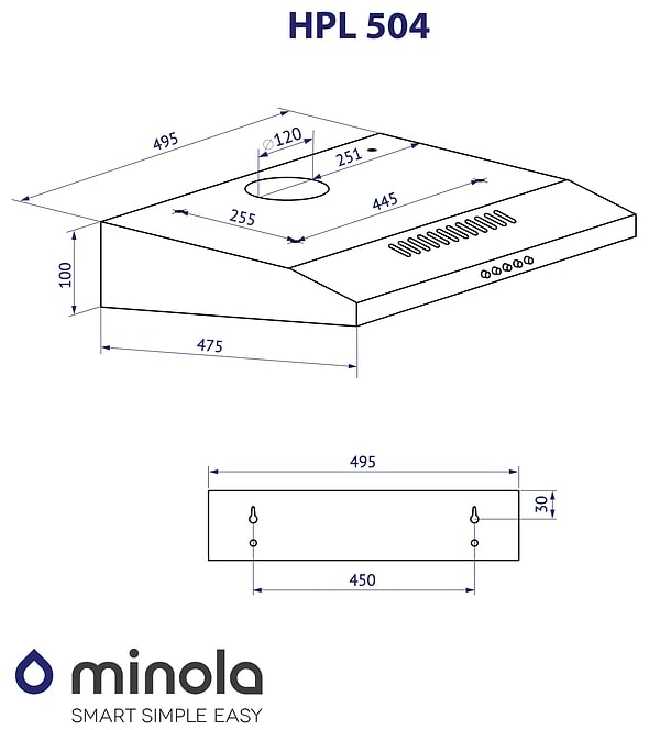 Фото - Витяжка традиційна Minola HPL 504 I
