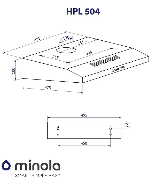 Фото - Вытяжка традиционная Minola HPL 504 WH