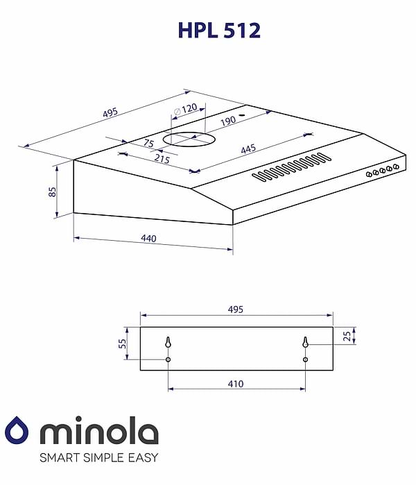 Фото - Витяжка традиційна Minola HPL 512 BL