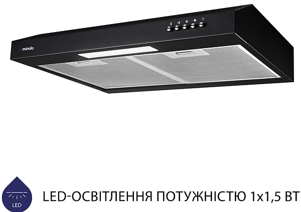 Фото - Витяжка традиційна Minola HPL 512 BL