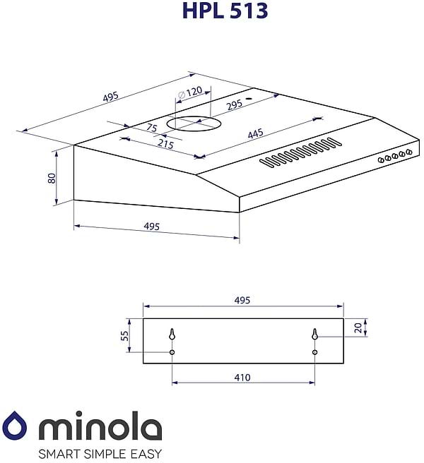 Фото - Витяжка традиційна Minola HPL 513 BR