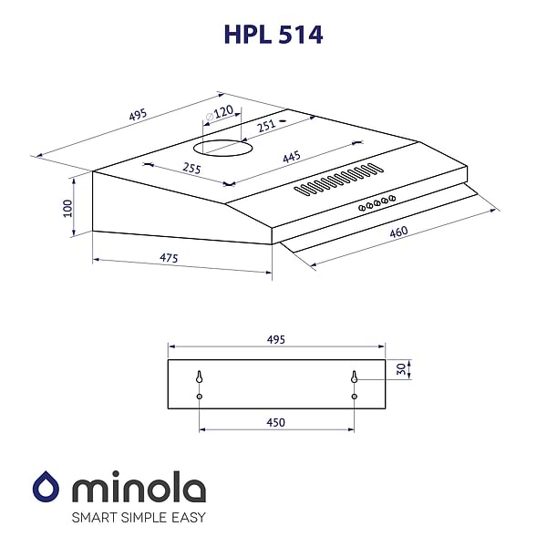 Фото - Витяжка традиційна Minola HPL 514 WH