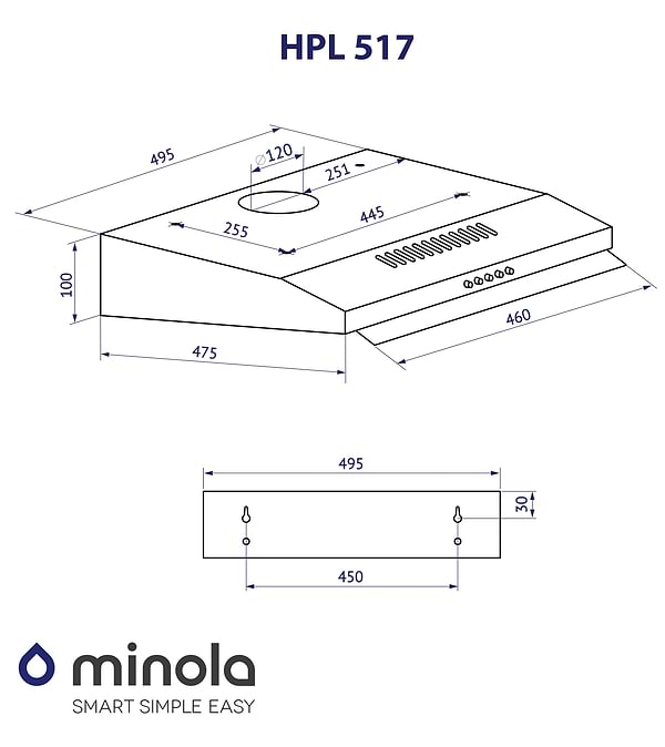 Фото - Витяжка традиційна Minola HPL 517 BL