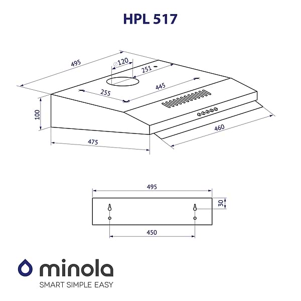 Фото - Витяжка традиційна Minola HPL 517 WH