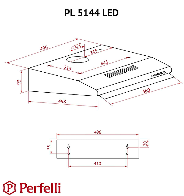 Фото - Витяжка традиційна Perfelli PL 5144 Dark BR LED